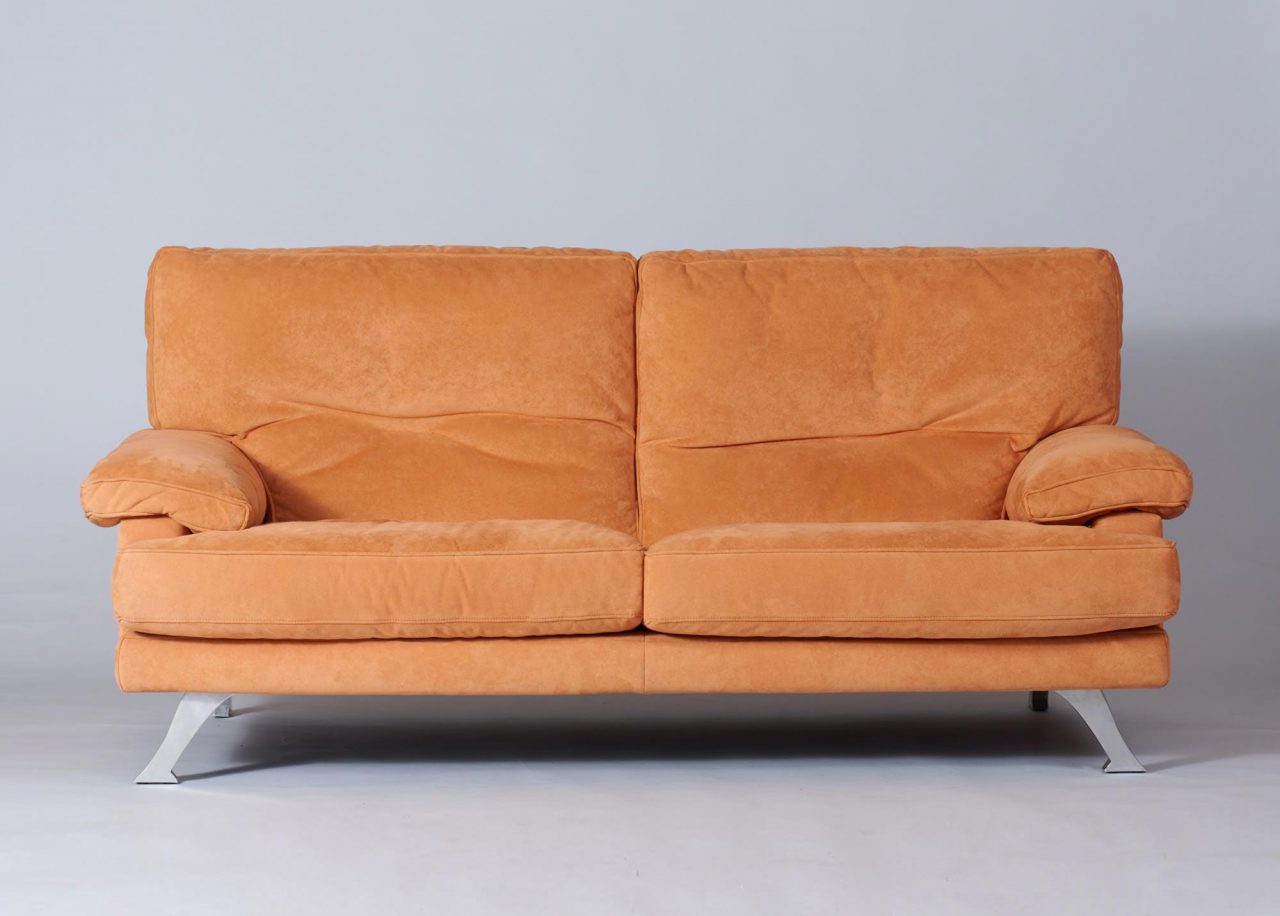 ligne roset black leather sofa