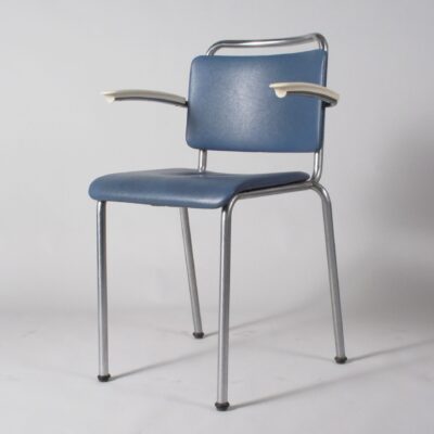 Gispen-set-2-tubular-chairs-blue