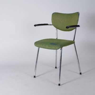 chromed-metal-frame-dining-chair-green
