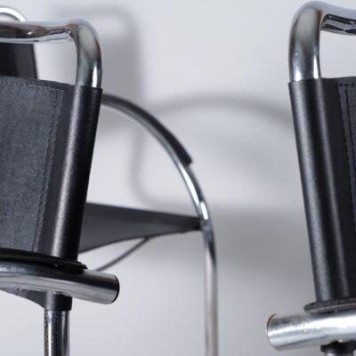 modernist-chairs-steel-leather-italy